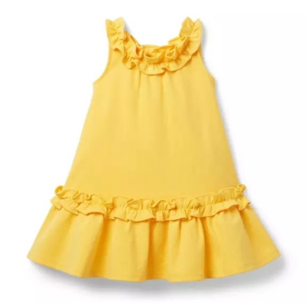 Janie and Jack Girls Yellow Dress size 7, NWT Ruffle Swing Dress